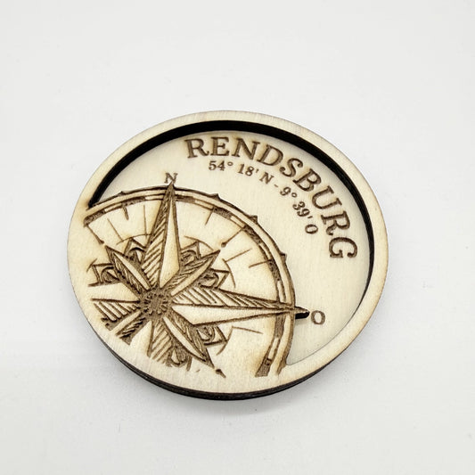 Doppelschicht-Magnet "Kompass Rendsburg"