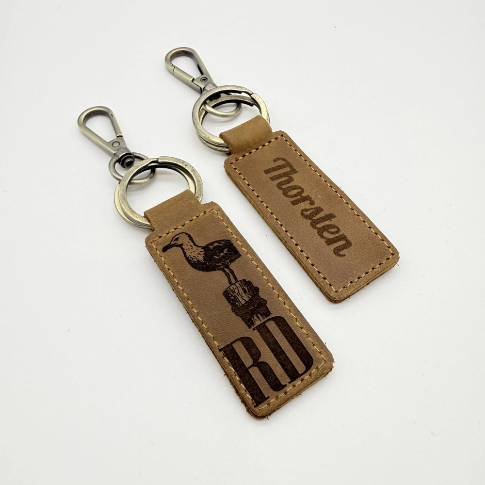 Personalisierter Leder-Schlüsselanhänger "Rendsburg"