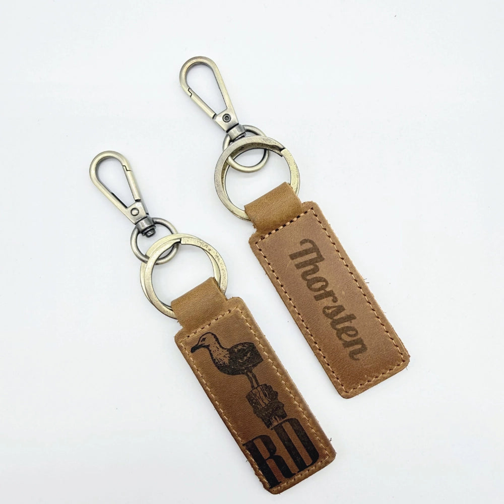 Personalisierter Leder-Schlüsselanhänger "Rendsburg"
