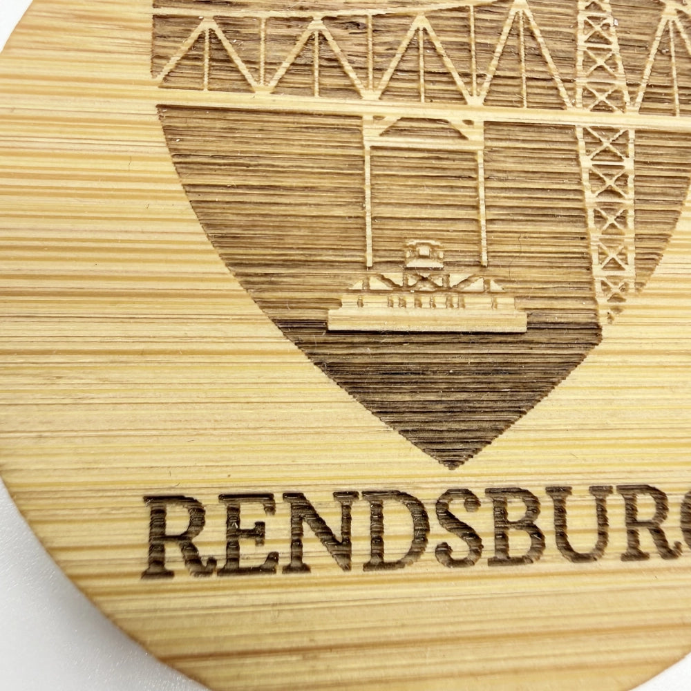 Flaschenöffner-Magnet "Herz Schwebefähre Rendsburg"