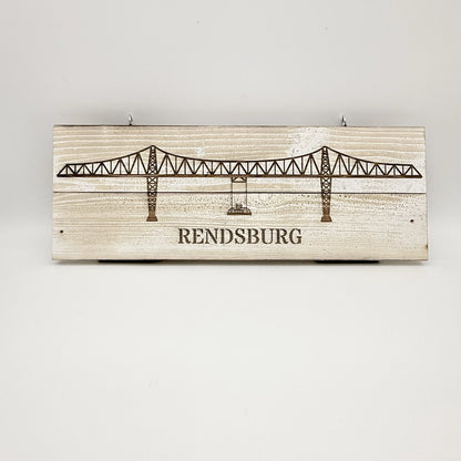 Kleines Dekoschild "Hochbrücke Schwebefähre Rendsburg"