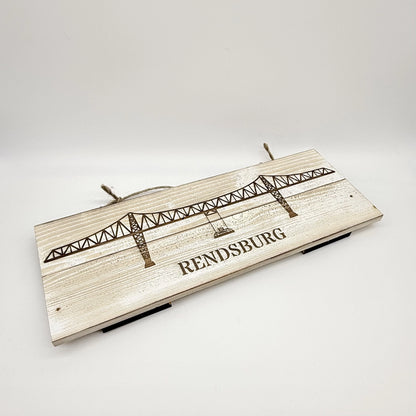 Kleines Dekoschild "Hochbrücke Schwebefähre Rendsburg"