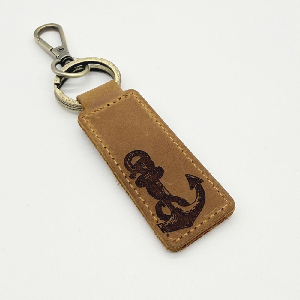 Personalisierter Leder-Schlüsselanhänger "Anker"