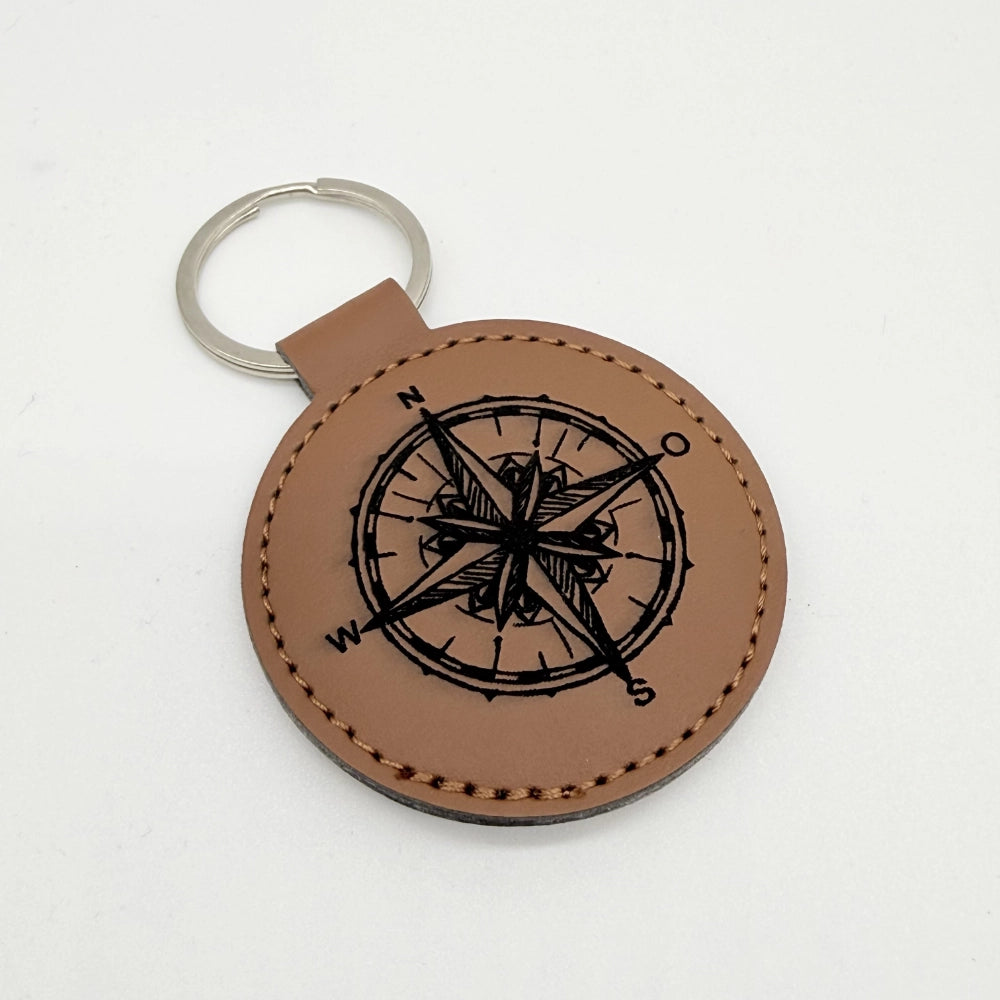 Runder Schlüsselanhänger mit Fach für Chip "Kompass"