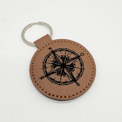 Runder Schlüsselanhänger mit Fach für Chip "Kompass"