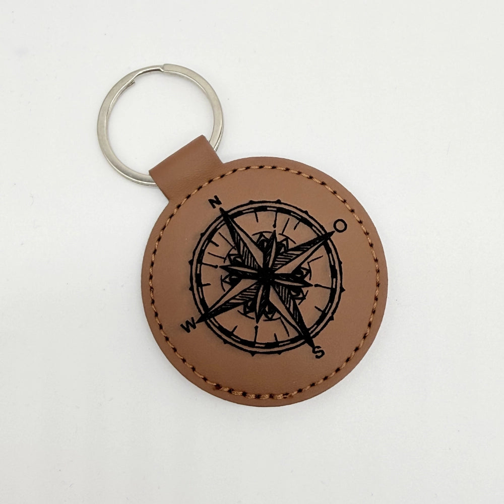 Runder Schlüsselanhänger mit Fach für Chip "Kompass"