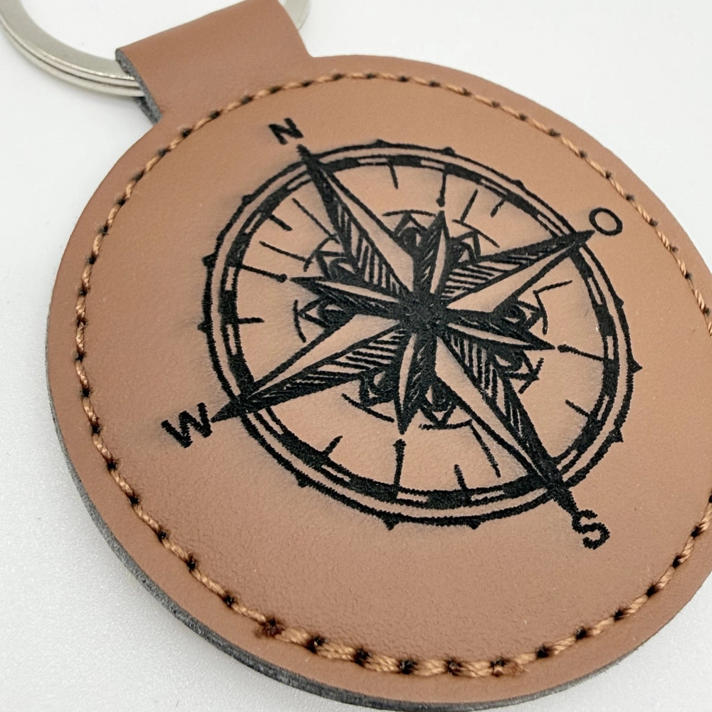 Runder Schlüsselanhänger mit Fach für Chip "Kompass"
