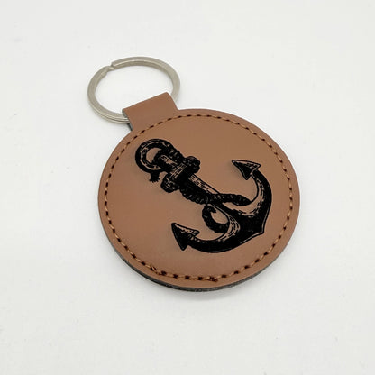 Runder Schlüsselanhänger mit Fach für Chip "Anker"