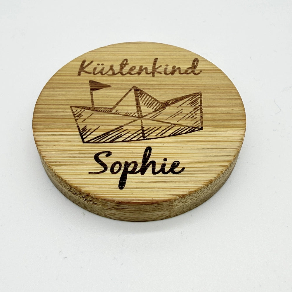 Personalisierter Flaschenöffner-Magnet "Küstenkind"