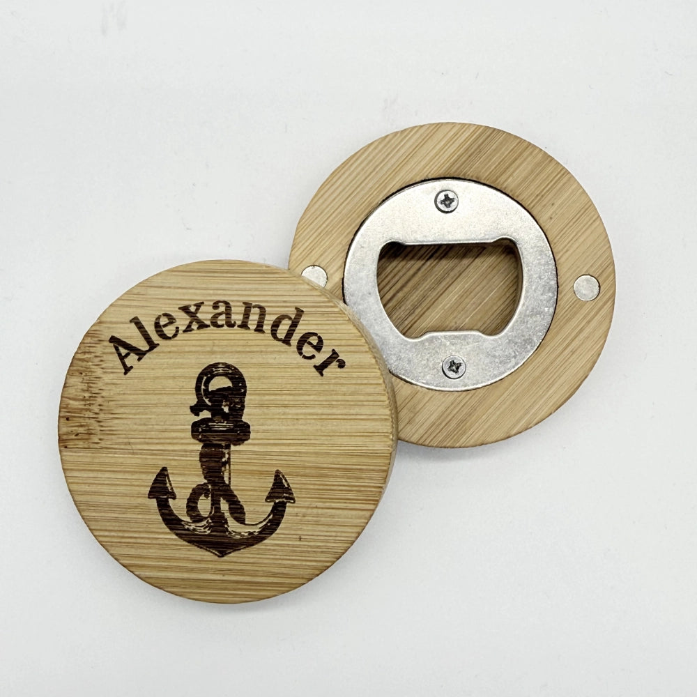 Personalisierter Flaschenöffner-Magnet "Anker"