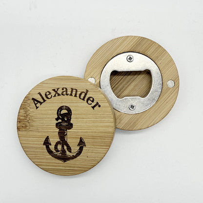 Personalisierter Flaschenöffner-Magnet "Anker"