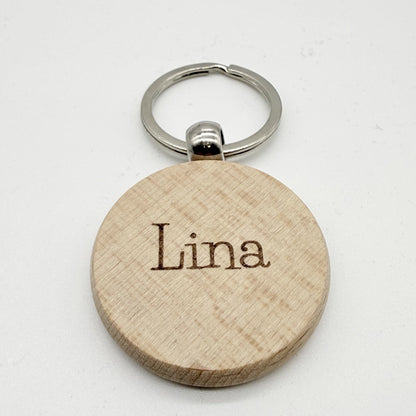 Personalisierter runder Schlüsselanhänger "Muschel"