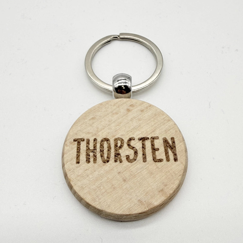 Personalisierter runder Schlüsselanhänger "Moin"