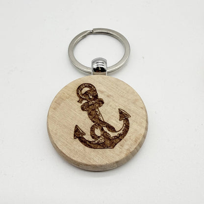 Personalisierter runder Schlüsselanhänger "Anker"