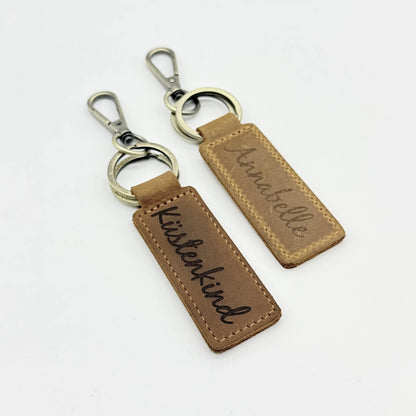 Personalisierter Leder-Schlüsselanhänger "Küstenkind"