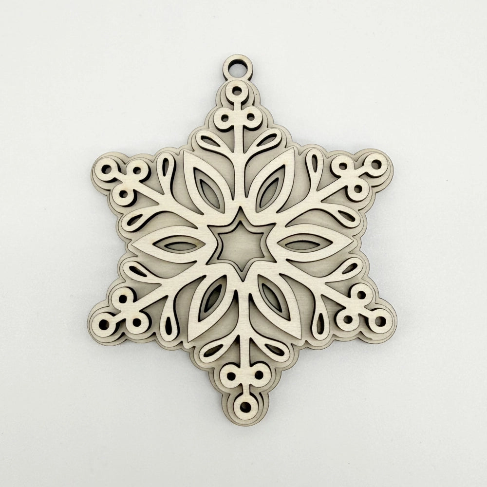 3D Holzstern Schneeflocke Weihnachtsschmuck