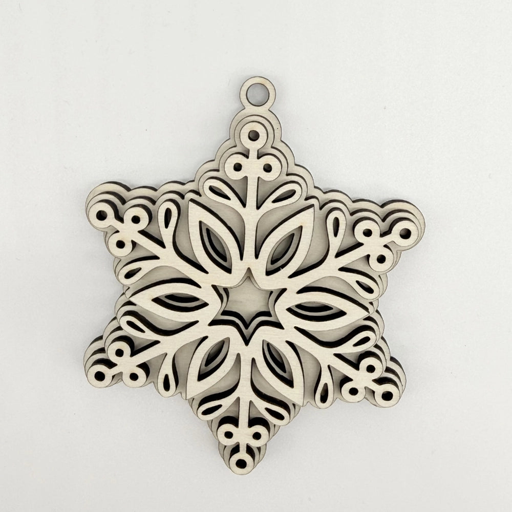 3D Holzstern Schneeflocke Weihnachtsschmuck