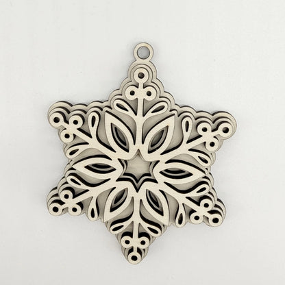 3D Holzstern Schneeflocke Weihnachtsschmuck