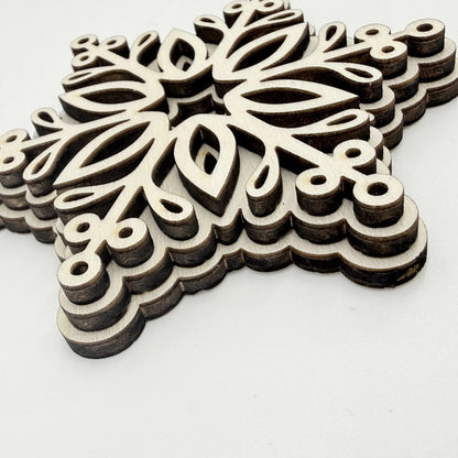 3D Holzstern Schneeflocke Weihnachtsschmuck