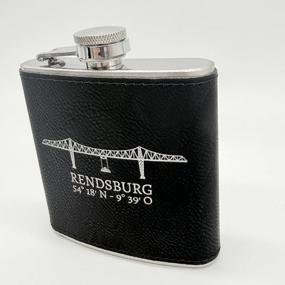 Edelstahl Flachmann „Rendsburger Hochbrücke“