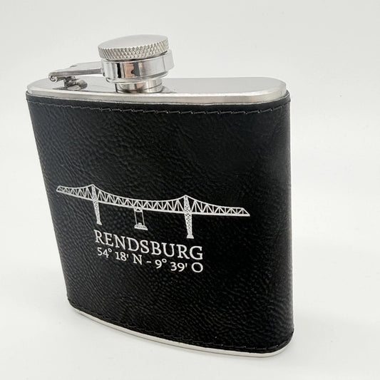 Edelstahl Flachmann „Rendsburger Hochbrücke“