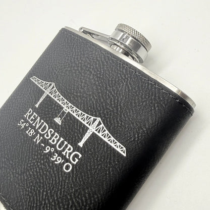 Edelstahl Flachmann „Rendsburger Hochbrücke“