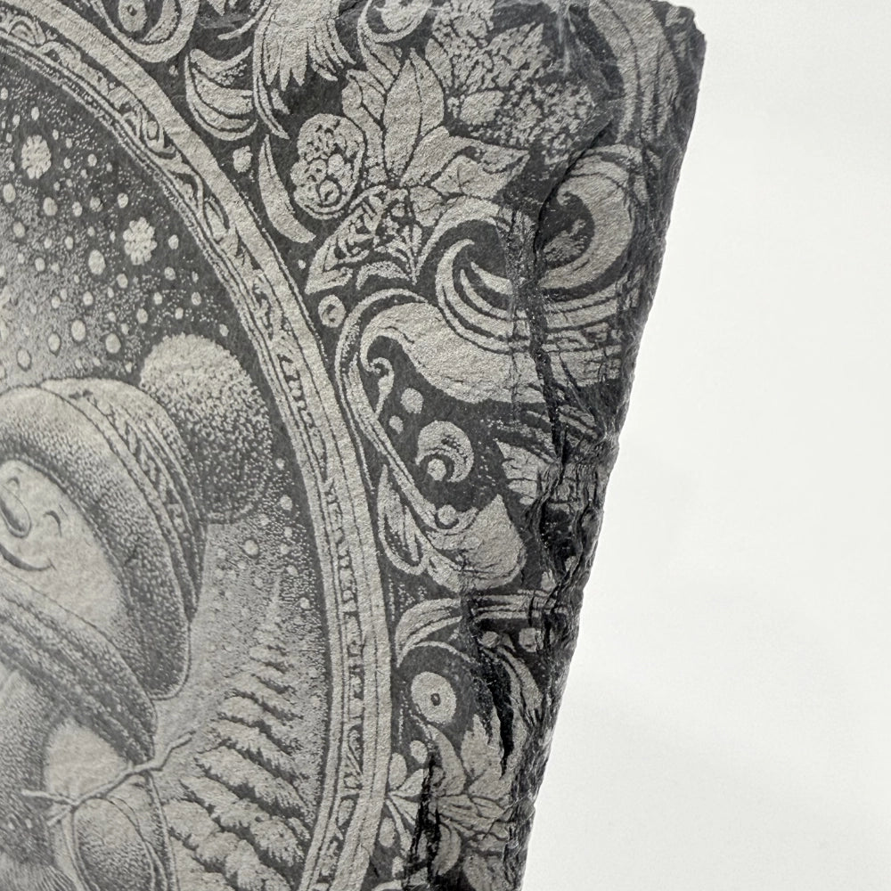 Weihnachtsuntersetzer aus Schiefer "Schneemann"