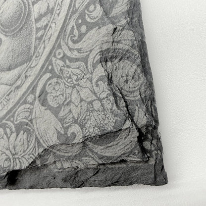 Weihnachtsuntersetzer aus Schiefer "Schneemann"