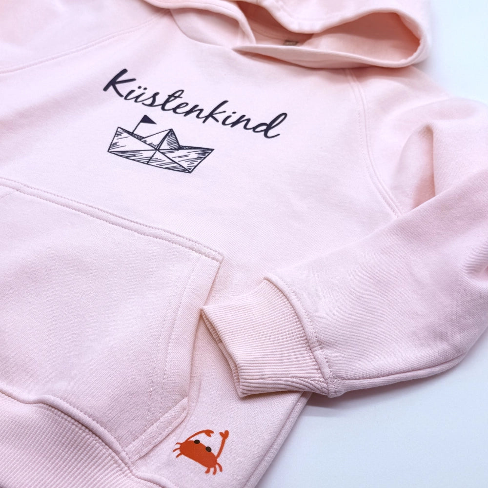 Kinder Bio Hoodie "Küstenkind" rosa