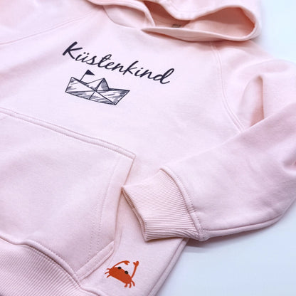 Kinder Bio Hoodie "Küstenkind" rosa