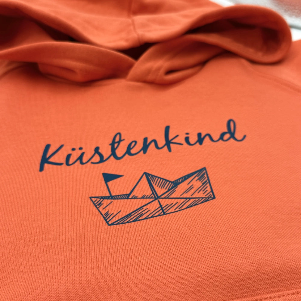 Kinder Bio Hoodie "Küstenkind" orange