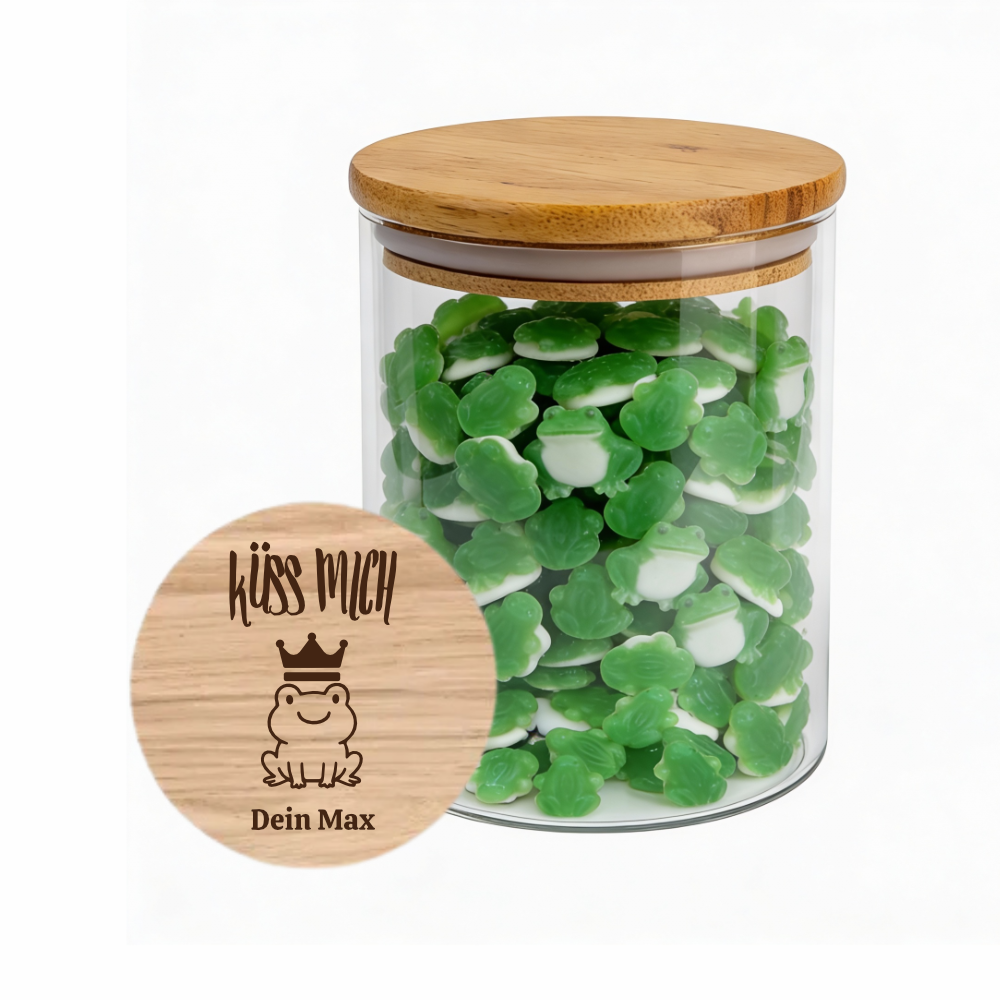 Personalisiertes Vorratsglas "Küss mich Frosch"
