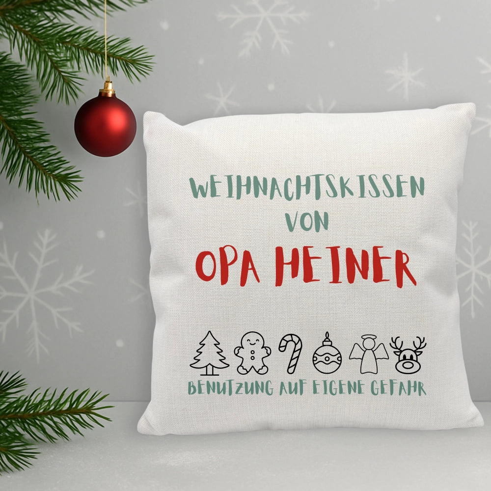 Personalisiertes Weihnachtskissen von... Opa, Oma, Mama, Papa