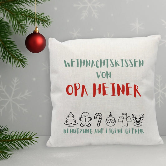Personalisiertes Weihnachtskissen von... Opa, Oma, Mama, Papa