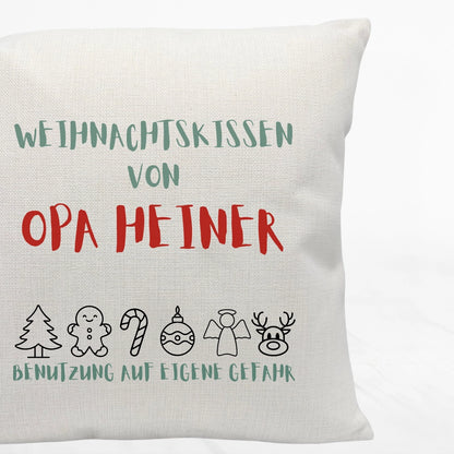 Personalisiertes Weihnachtskissen von... Opa, Oma, Mama, Papa