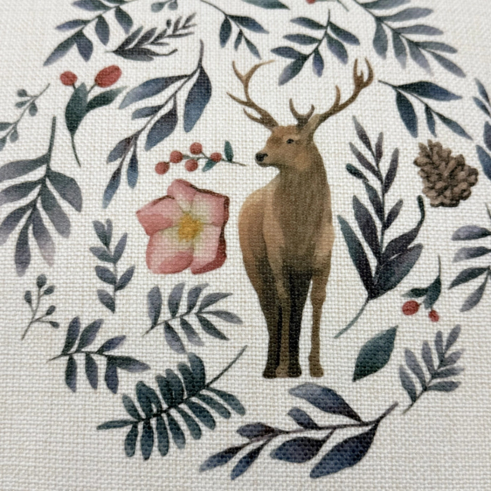 Personalisiertes Weihnachtskissen Hirsch "Frohe Weihnachten"